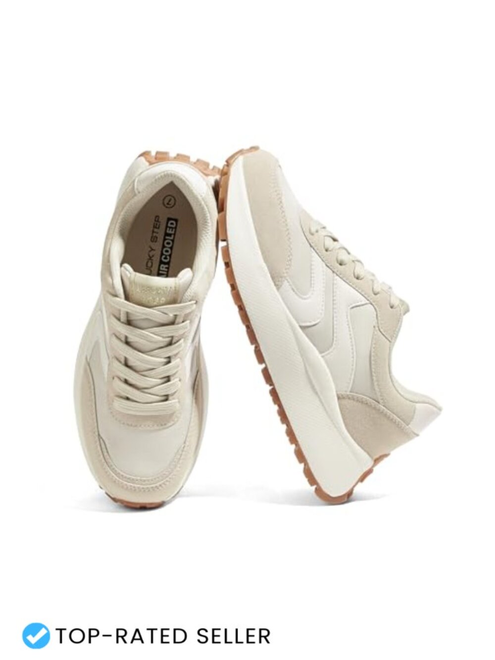 Women's Retro Fashion Platform Sneakers Lace-Up Walking Athletic Shoes
